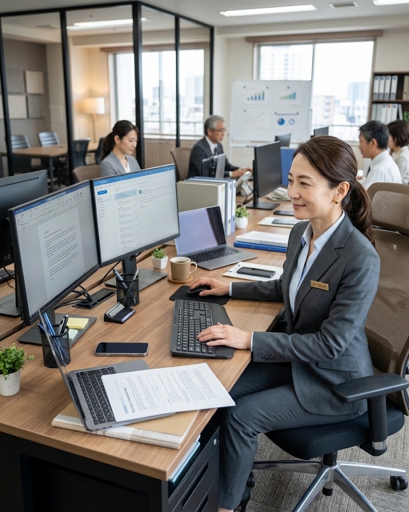 オフィスで働く女性社員
